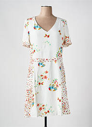 Robe courte manches courtes manches courtes blanc I.CODE (By IKKS) femme