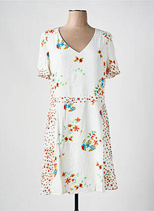 Robe courte manches courtes manches courtes blanc I.CODE (By IKKS) femme