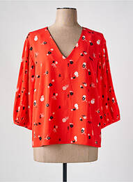 Blouse imprimé fantaisie manches 3/4 orange I.CODE (By IKKS) femme