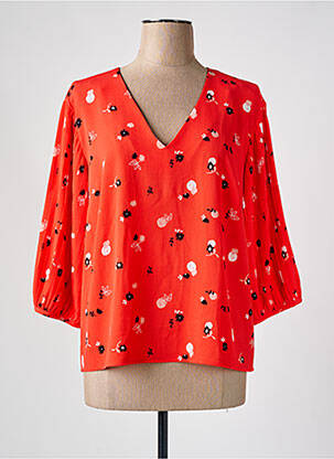Blouse imprimé fantaisie manches 3/4 orange I.CODE (By IKKS) femme