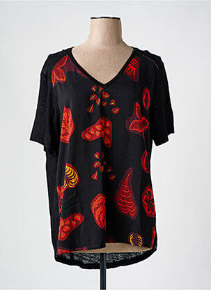 T-shirt imprimé fantaisie manches courtes noir SCOTCH & SODA femme