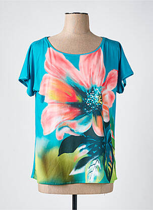 T-shirt stretch manches courtes bleu ESCORPION femme