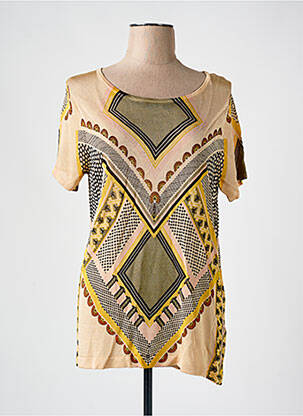 Pull coupe cintrée manches courtes beige ESCORPION femme