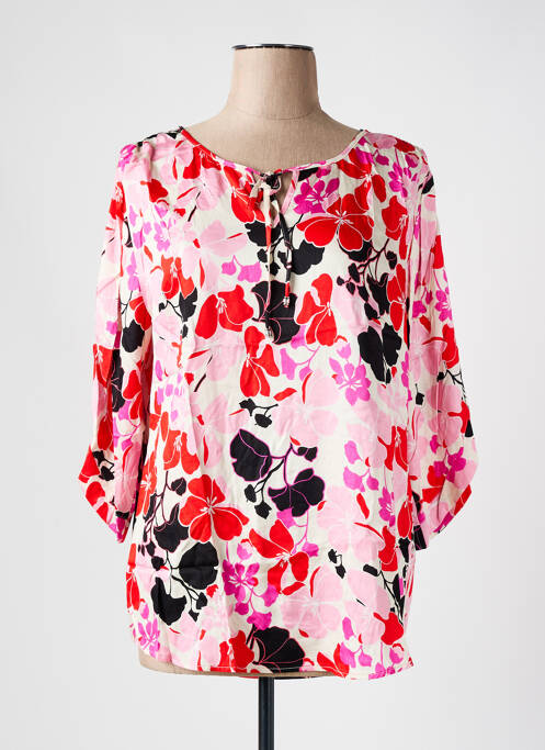 Blouse tissage popeline manches 3/4 rouge BETTY BARCLAY femme