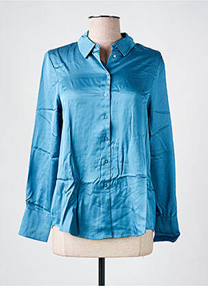 Chemisier coupe droite manches longues bleu SUD EXPRESS femme