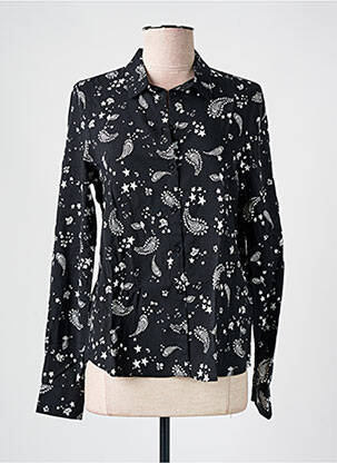 Chemisier coupe cintrée manches longues noir I.CODE (By IKKS) femme
