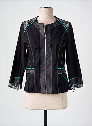 Veste chic col rond noir CHRISTINE LAURE femme