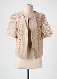 Veste chic fermeture boutonnée sur le devant beige CHRISTINE LAURE femme
