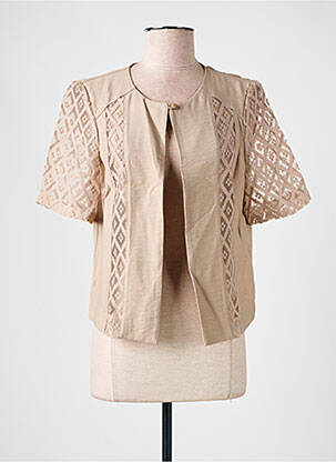 Veste chic fermeture boutonnée sur le devant beige CHRISTINE LAURE femme