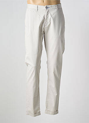 Pantalon chino tissage popeline taille normale gris CROCQUER homme
