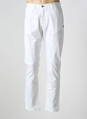Pantalon chino tissage popeline taille normale blanc CROCQUER homme