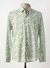 Chemise manches longues coupe cintrée vert CROCQUER homme
