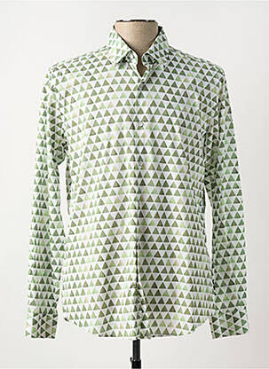 Chemise manches longues coupe cintrée vert CROCQUER homme
