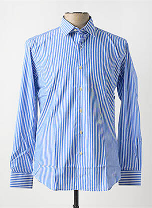 Chemise manches longues coupe cintrée bleu TRUSSARDI JEANS homme