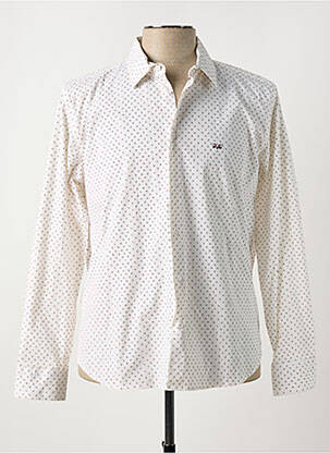 Chemise manches longues imprimé fantaisie blanc 1969 homme