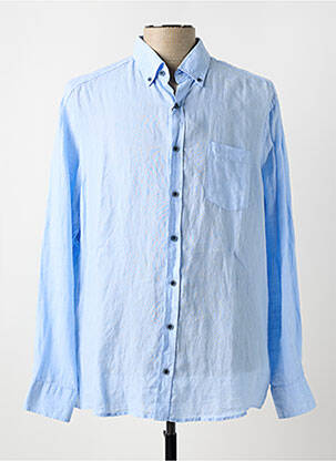 Chemise manches longues coupe droite bleu CASAMODA homme