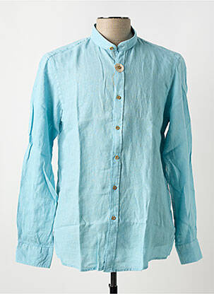 Chemise manches longues coupe droite bleu CARLOS CORDOBA homme