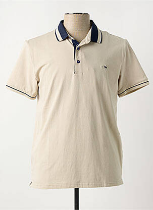 Polo stretch manches courtes beige DOS GALGOS homme