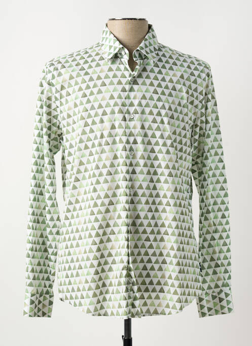 Chemise manches longues vert CROCQUER pour homme
