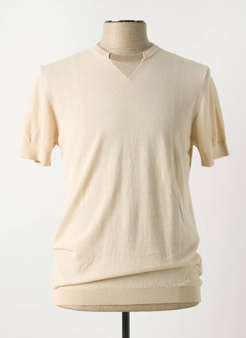 T-shirt beige YES.ZEE pour homme