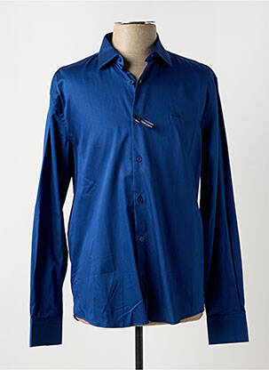 Chemise manches longues coupe cintrée bleu VERSACE 1969 ABBIGLIAMENTO SPORTIVO SRL homme