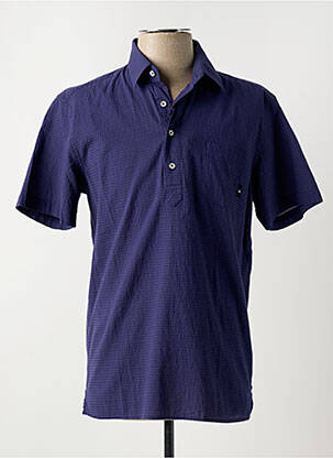 Polo stretch manches courtes bleu CROCQUER homme