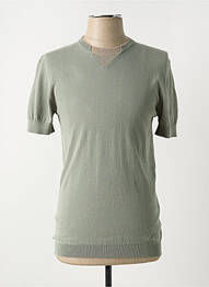 Pull stretch manches courtes vert YES.ZEE homme