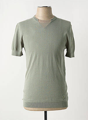 Pull stretch manches courtes vert YES.ZEE homme