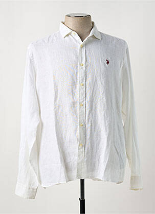 Chemise manches longues coupe cintrée blanc U.S. POLO ASSN homme