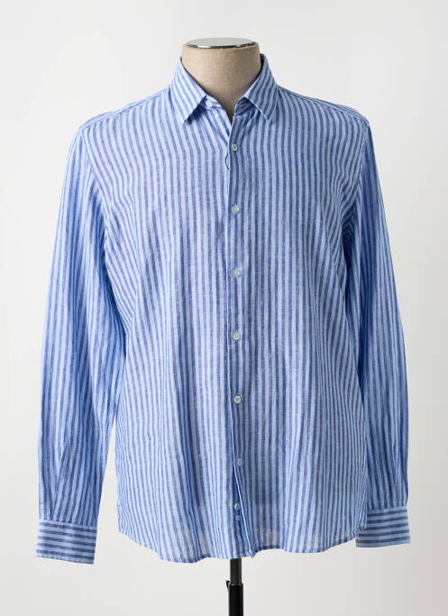 Chemise manches longues bleu CROCQUER pour homme