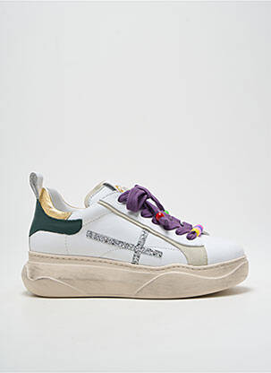 Baskets matière lisse talon de 4 à 6cm blanc GIO+ femme