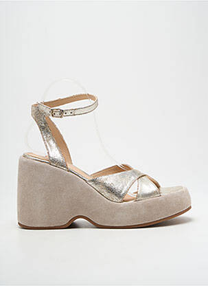Sandales/nu pieds tissage satiné talon de 7 à 9cm argent FRU.IT femme