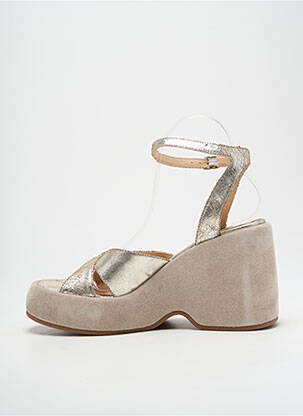 Sandales/nu pieds tissage satiné talon de 7 à 9cm argent FRU.IT femme