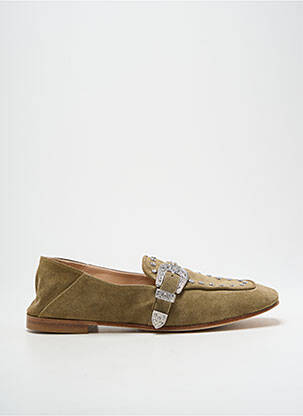 Mocassins nubuck talon plat jusqu'à 3cm vert FRU.IT femme