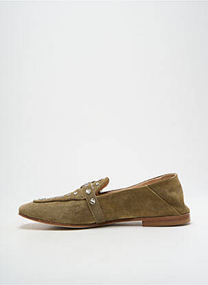 Mocassins nubuck talon plat jusqu'à 3cm vert FRU.IT femme