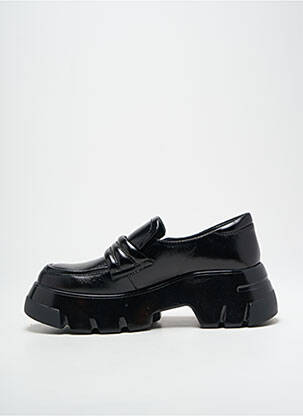 Mocassins tissage satiné talon de 7 à 9cm noir JEANNOT femme