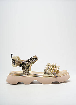 Sandales/nu pieds matière lisse talon de 4 à 6cm or JEANNOT femme