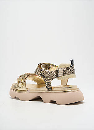 Sandales/nu pieds matière lisse talon de 4 à 6cm or JEANNOT femme