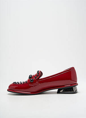 Mocassins matière lisse talon plat jusqu'à 3cm rouge JEANNOT femme