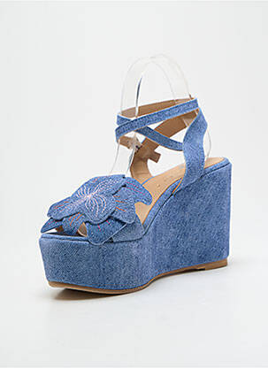Sandales/nu pieds talon compensé talon haut de 10cm et plus bleu FIORINA femme