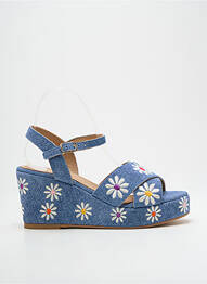 Sandales/nu pieds talon compensé talon de 7 à 9cm bleu FIORINA femme