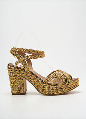 Sandales/nu pieds semi compensé talon haut de 10cm et plus or FIORINA femme