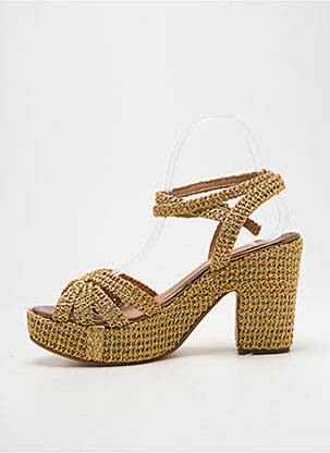 Sandales/nu pieds semi compensé talon haut de 10cm et plus or FIORINA femme