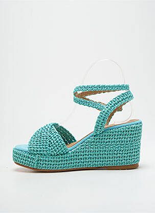 Sandales/nu pieds talon compensé talon de 7 à 9cm bleu FIORINA femme