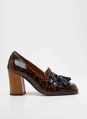 Mocassins matière lisse talon de 7 à 9cm marron CHIE MIHARA femme