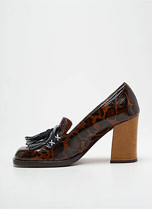 Mocassins matière lisse talon de 7 à 9cm marron CHIE MIHARA femme