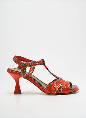 Sandales/nu pieds tissage satiné talon de 7 à 9cm orange PONS QUINTANA femme