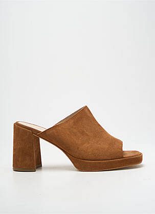 Mules/sabots bout ouvert talon de 7 à 9cm marron ROSEMETAL femme