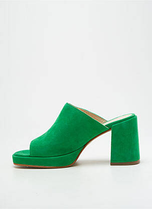 Mules/sabots nubuck talon de 7 à 9cm vert ROSEMETAL femme