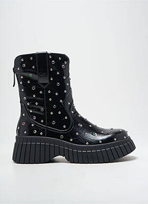 Bottines/boots tissage satiné talon de 4 à 6cm noir NOA HARMON femme